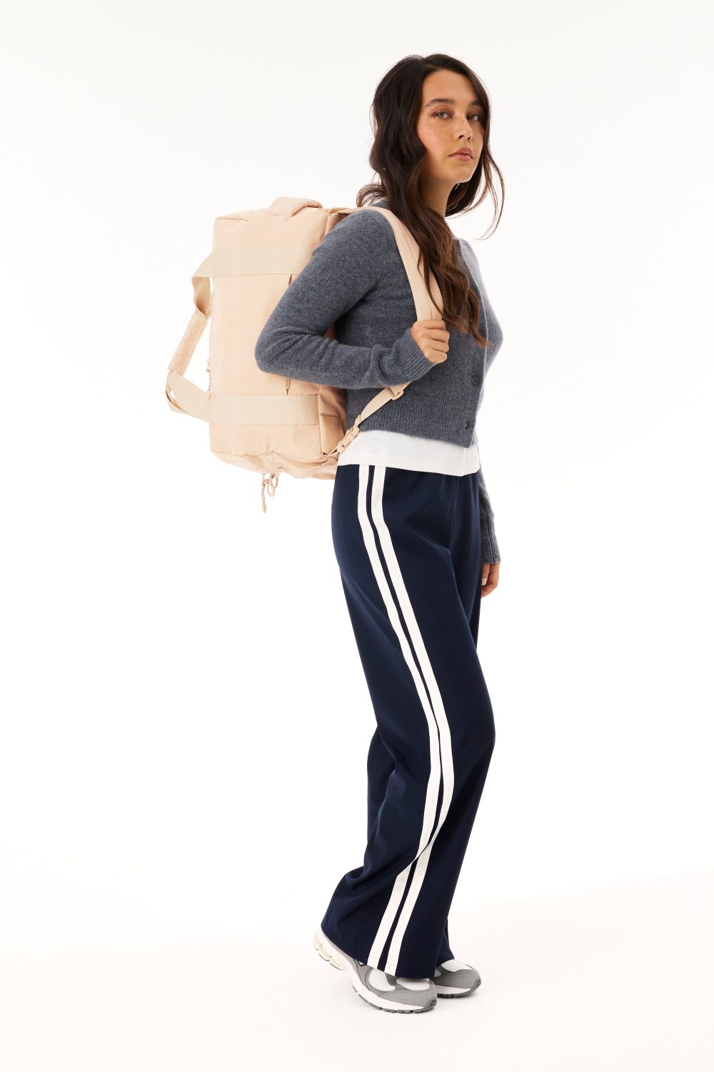 The Sport Duffle Backpack in Beige - Image 2
