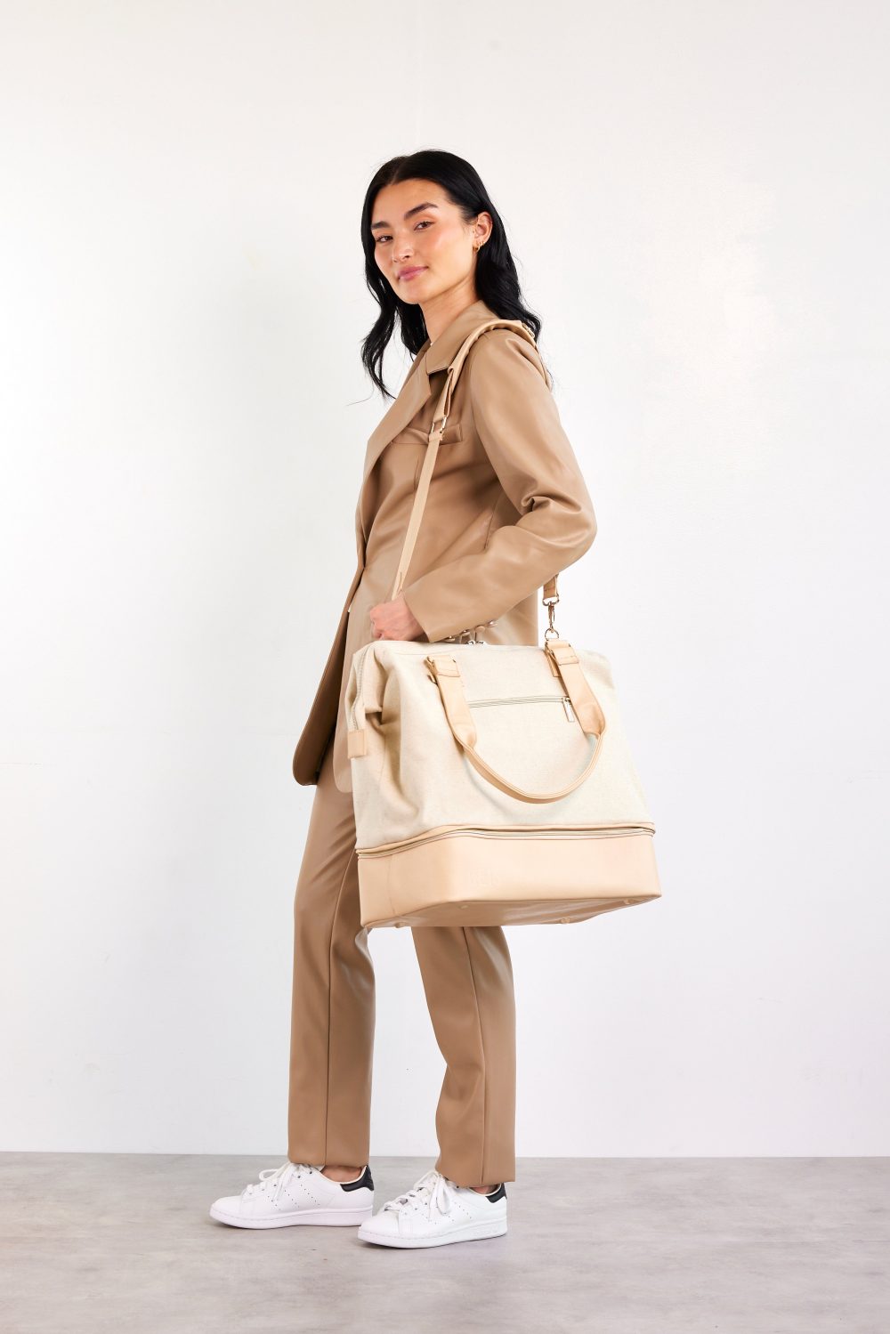 The Convertible Mini Weekender in Beige - Image 3