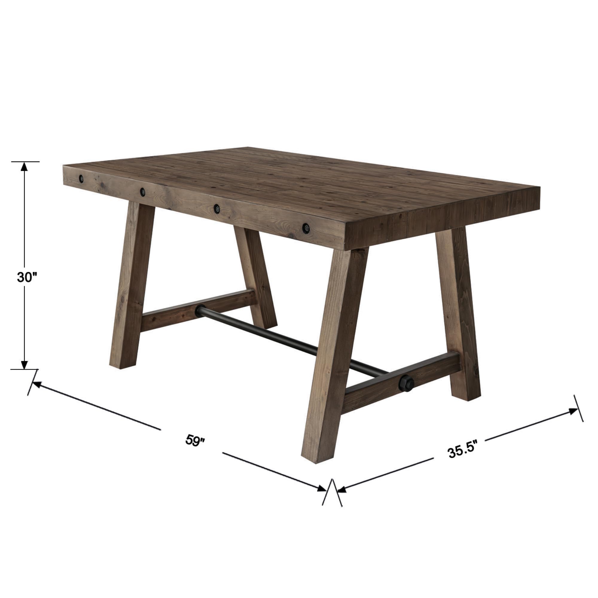 Janoray 59"W Solid Wood Dining Table - X151DT