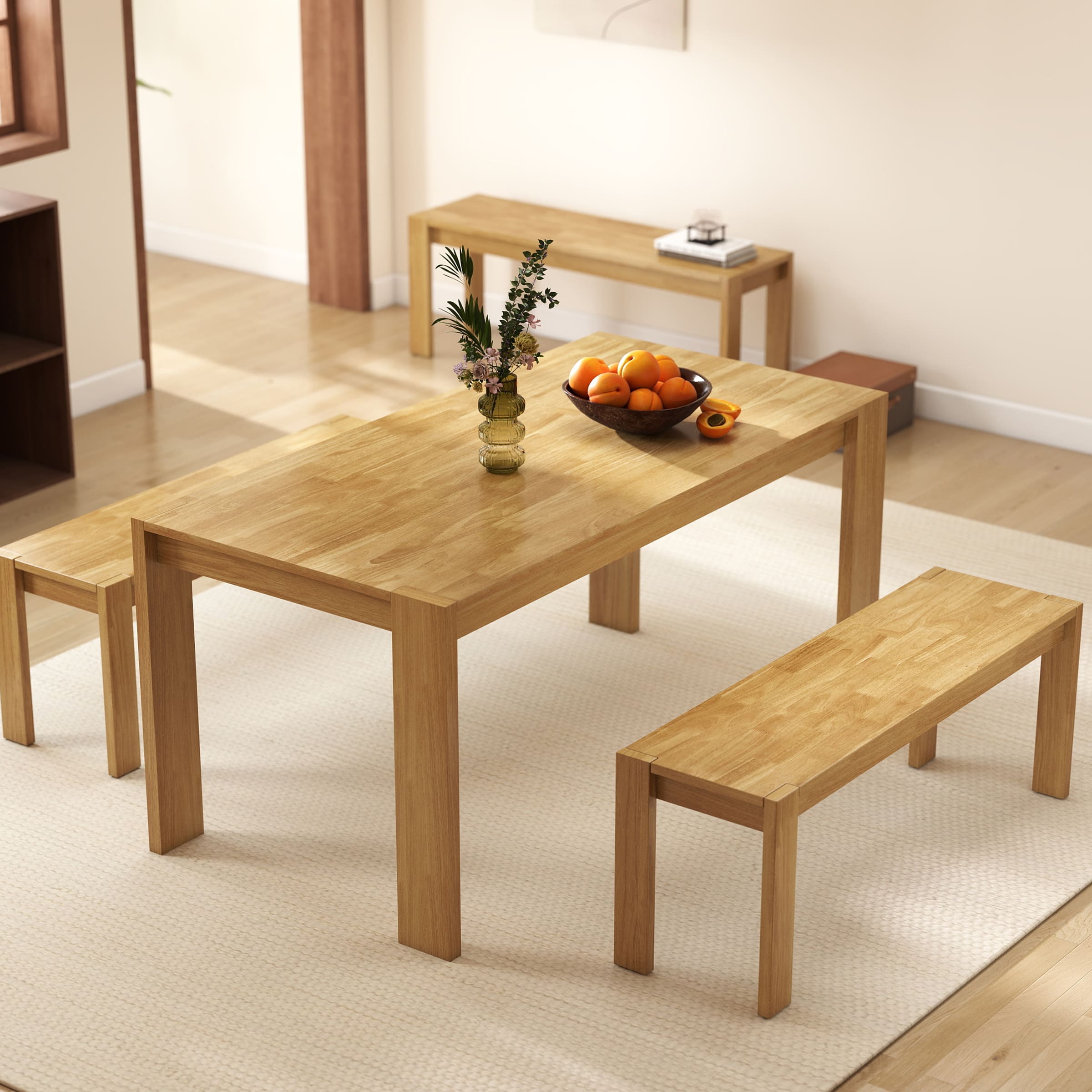 Kmax 63" Large Kitchen Long Dining Table with Wood Legs - 0001DT