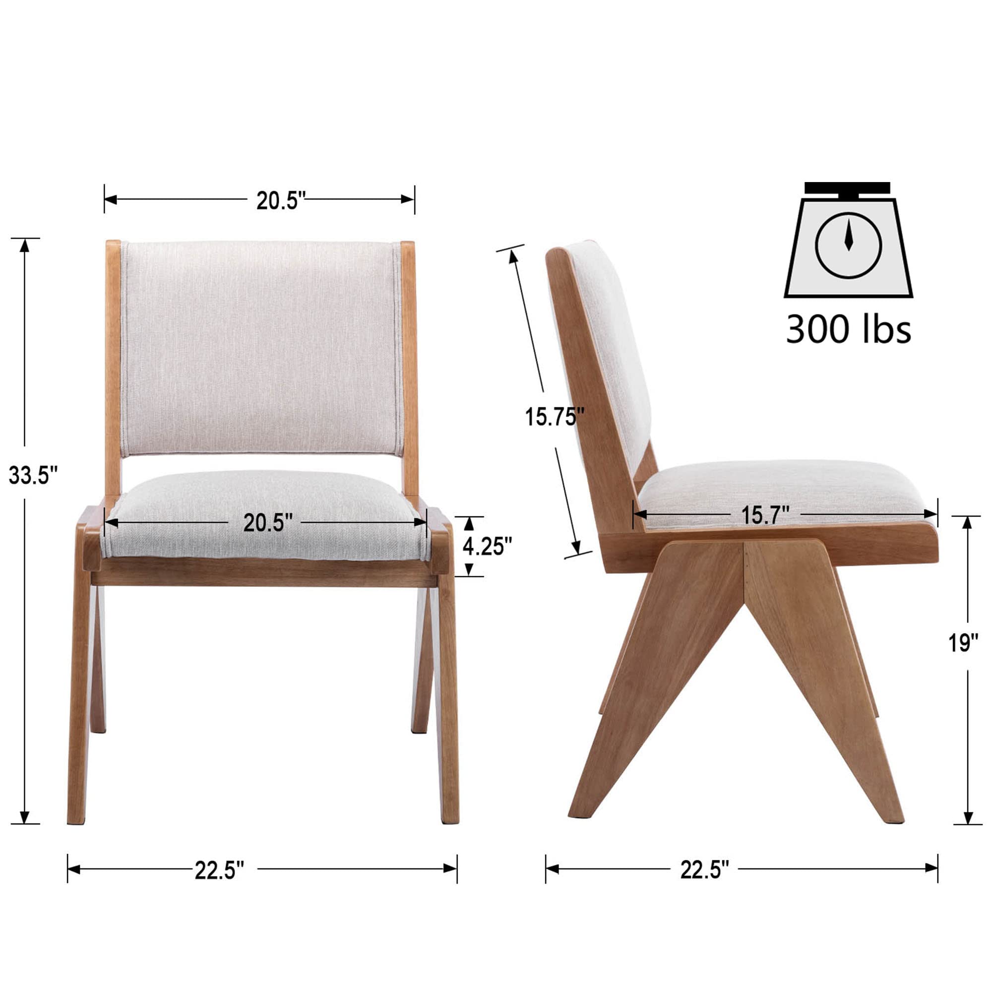 VESCASA Cane Dining Side Chairs Set of 2 - 1861DC