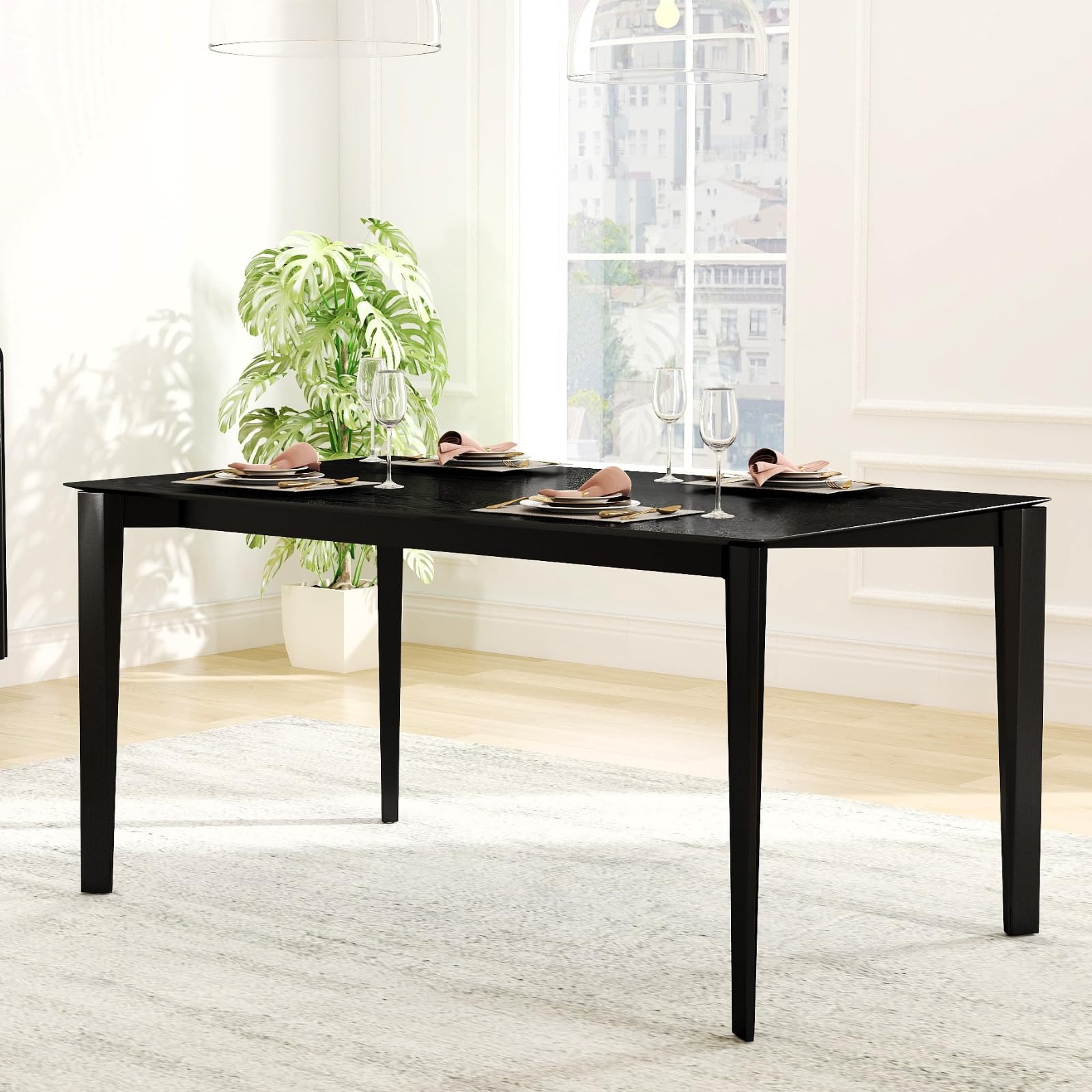 ROCITY 59" L Rectangular Wooden Dining Table - 2012TT