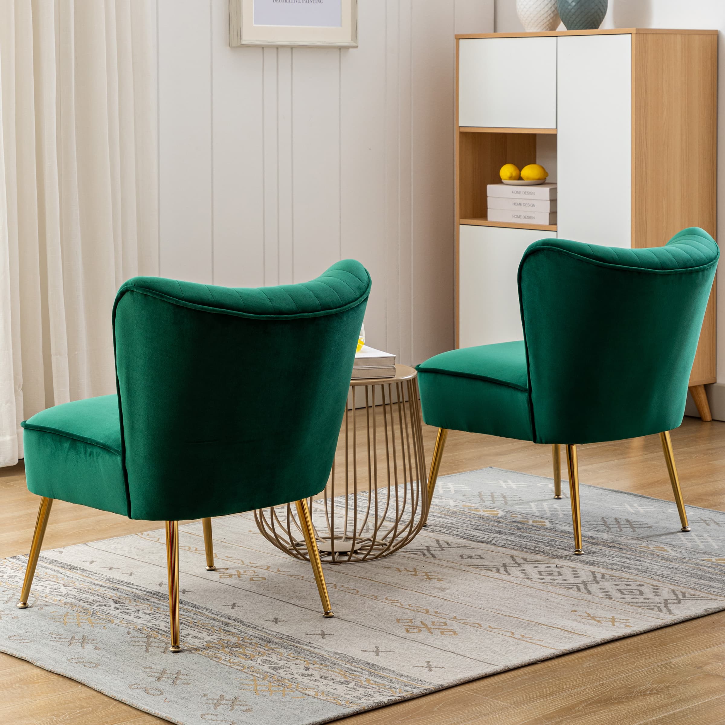 CHICAURA Mid Century Armless Accent Chairs Set of 2 - XXX6AC