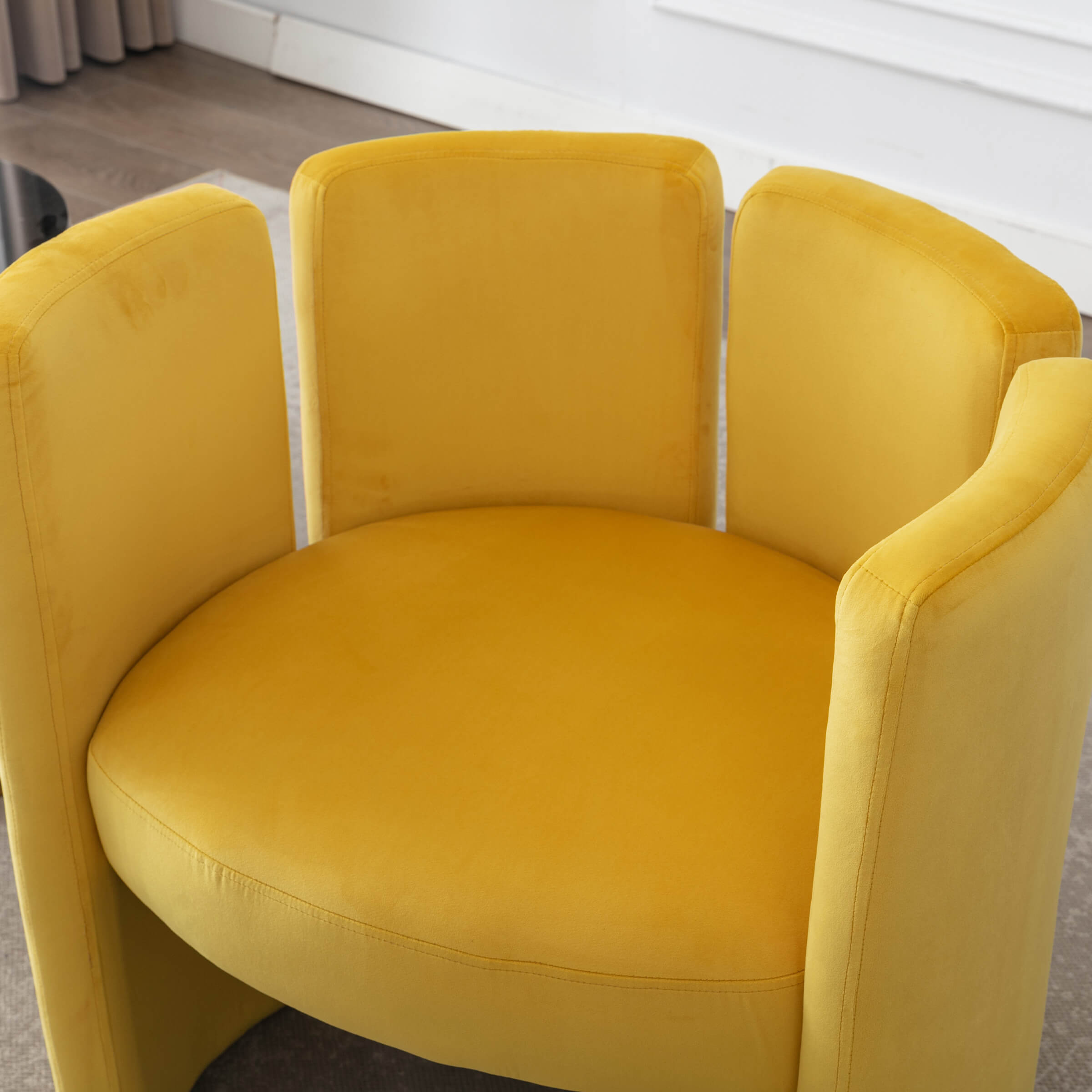 CHICAURA Modern Velvet Barrel Side Accent Chair 1 PCS - 3714AC