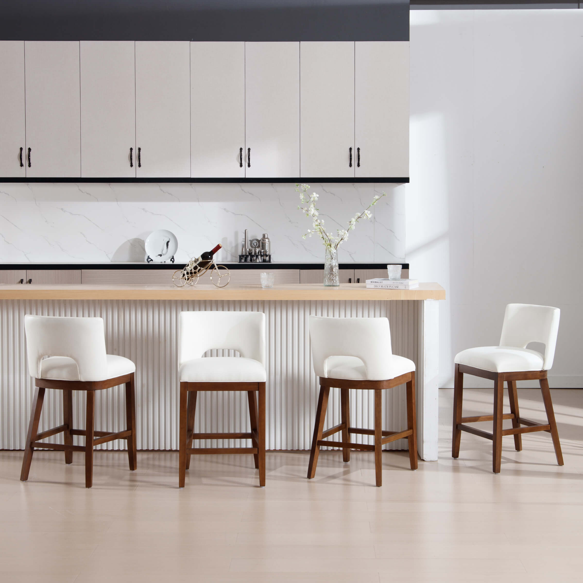 CIMOTA 26"H Armless Counter Bar Stools Set of 2 - 3226CS