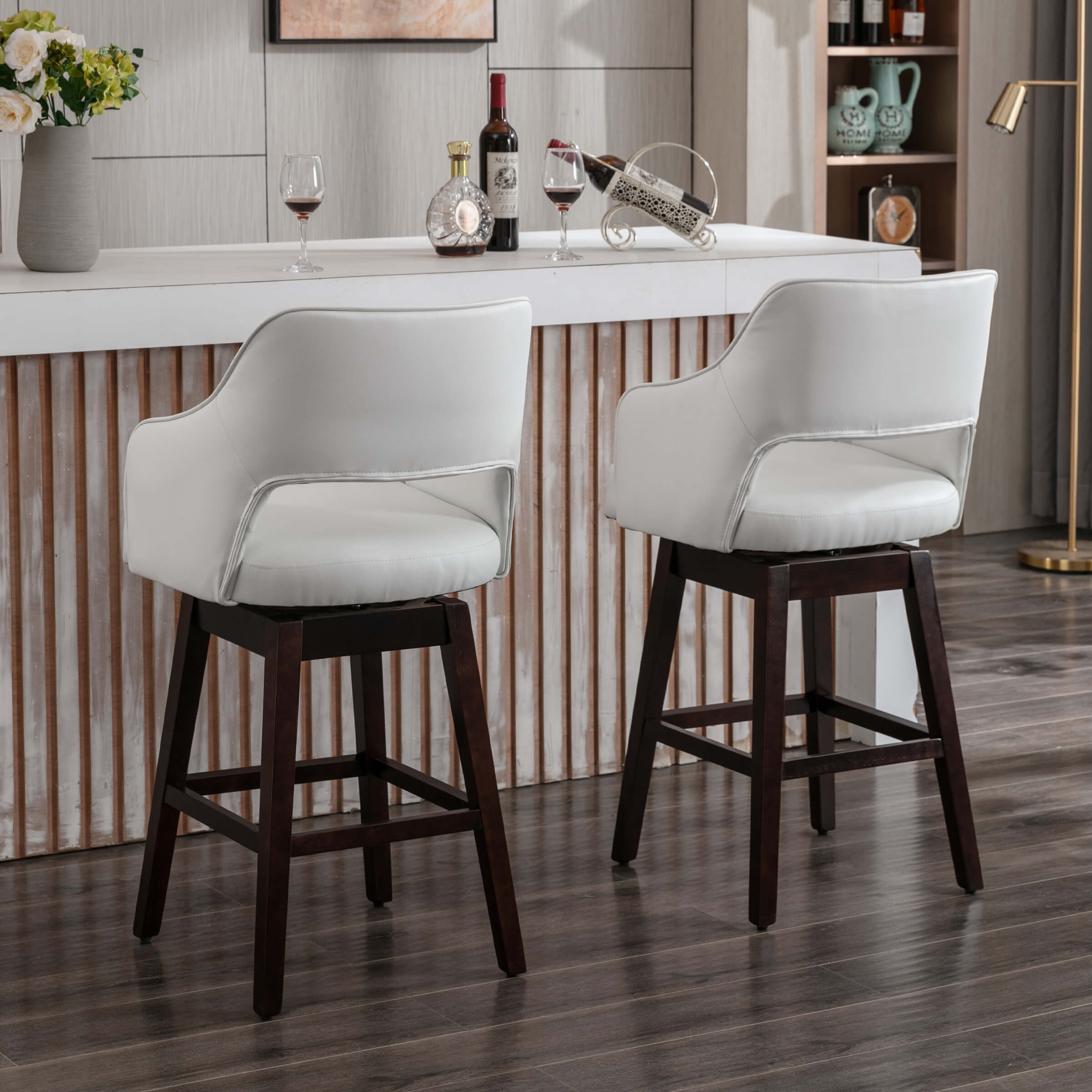 CIMOTA 27"H Open Back Swivel Counter Stools - 6550CS