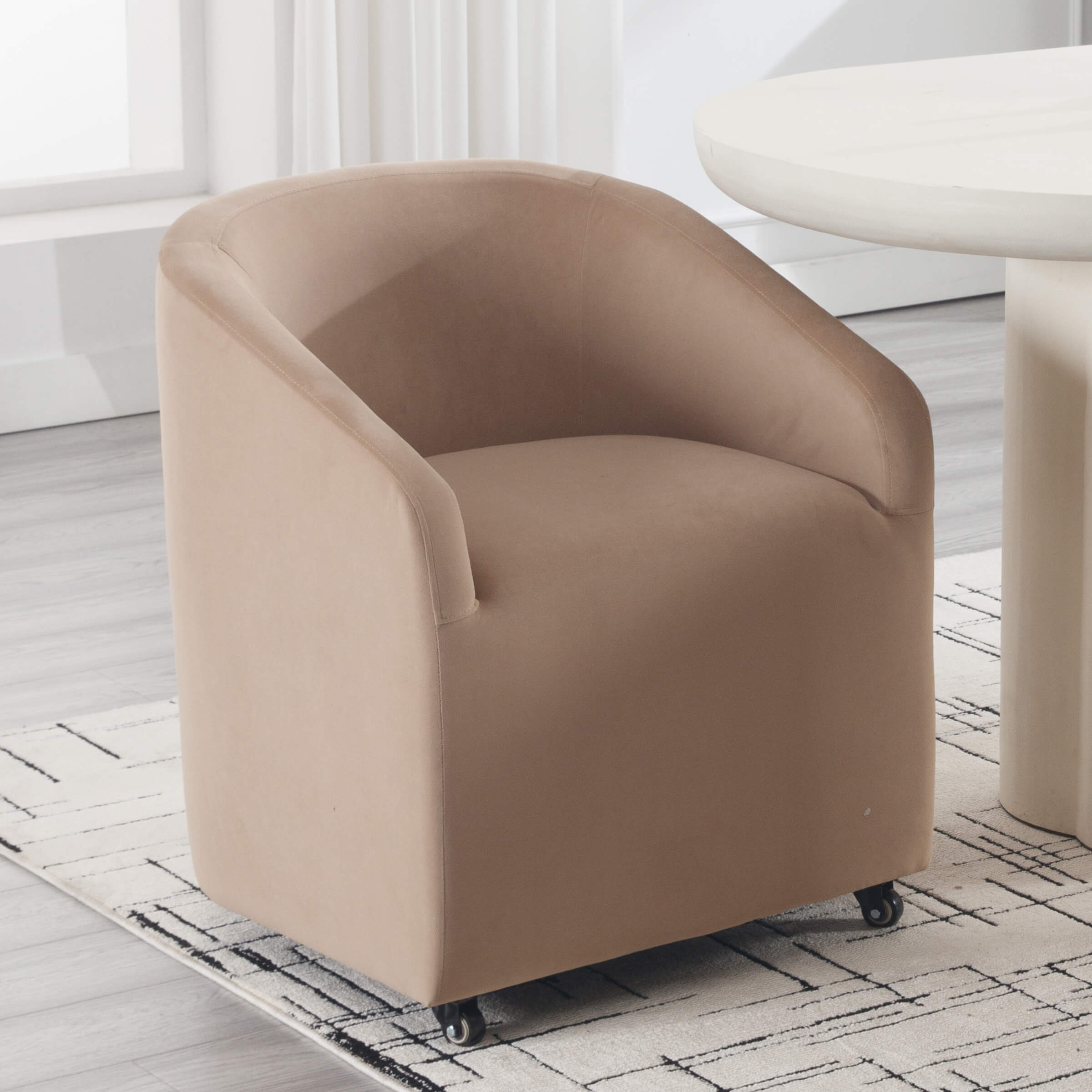 CIMOTA Barrel Dining Chair with Swivel Wheels 1 PCS - X297DC