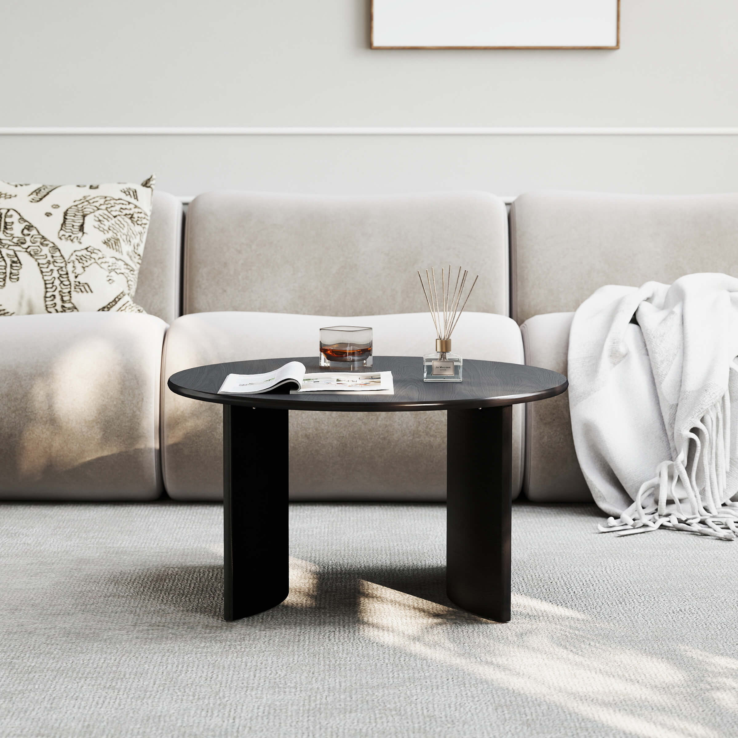 CIMOTA Round Coffee Table with Curved Base - X0061CT