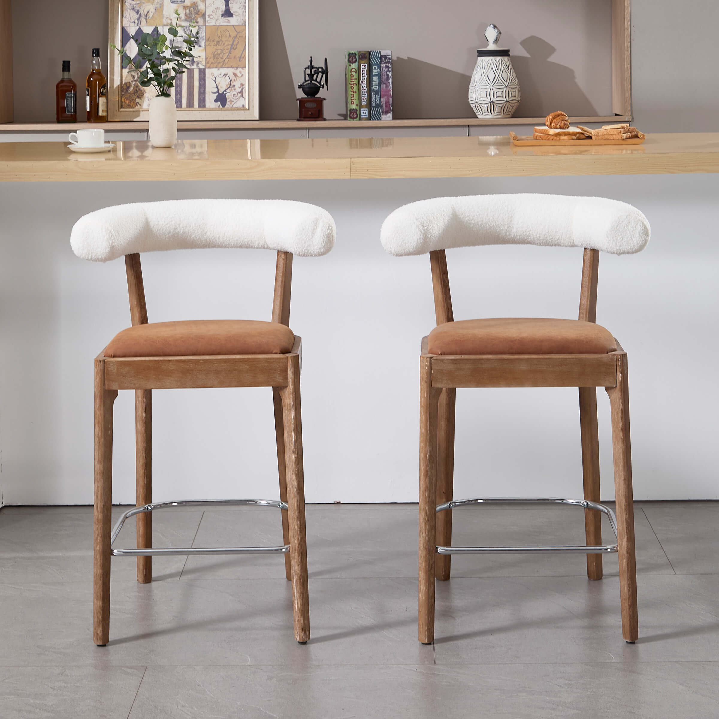 EALSON Modern 27"H Curved Back Counter Stools Set of 2 - 5732CS