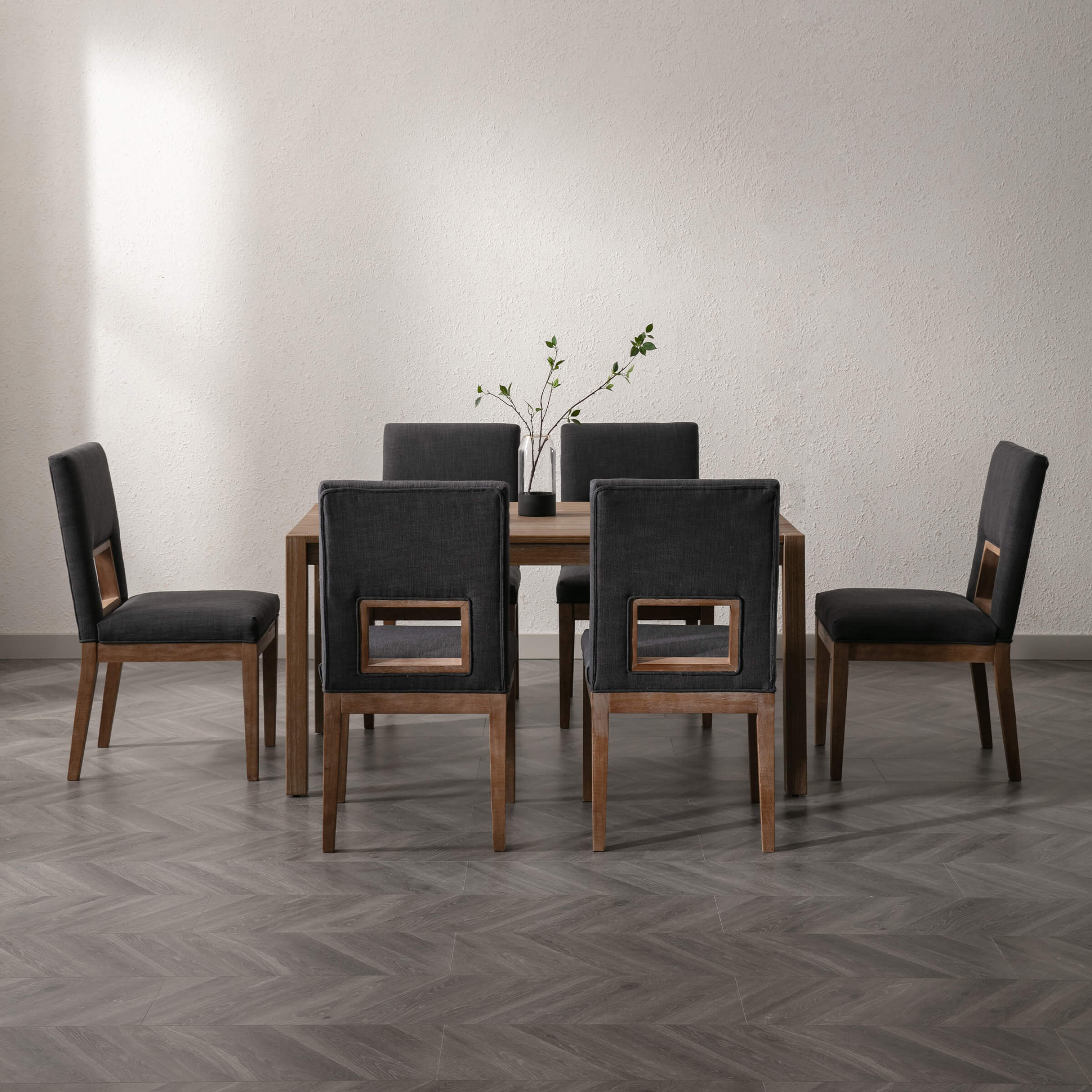 CIMOTA Farmhouse Fabric Dining Chairs Set of 2 - 1921DC