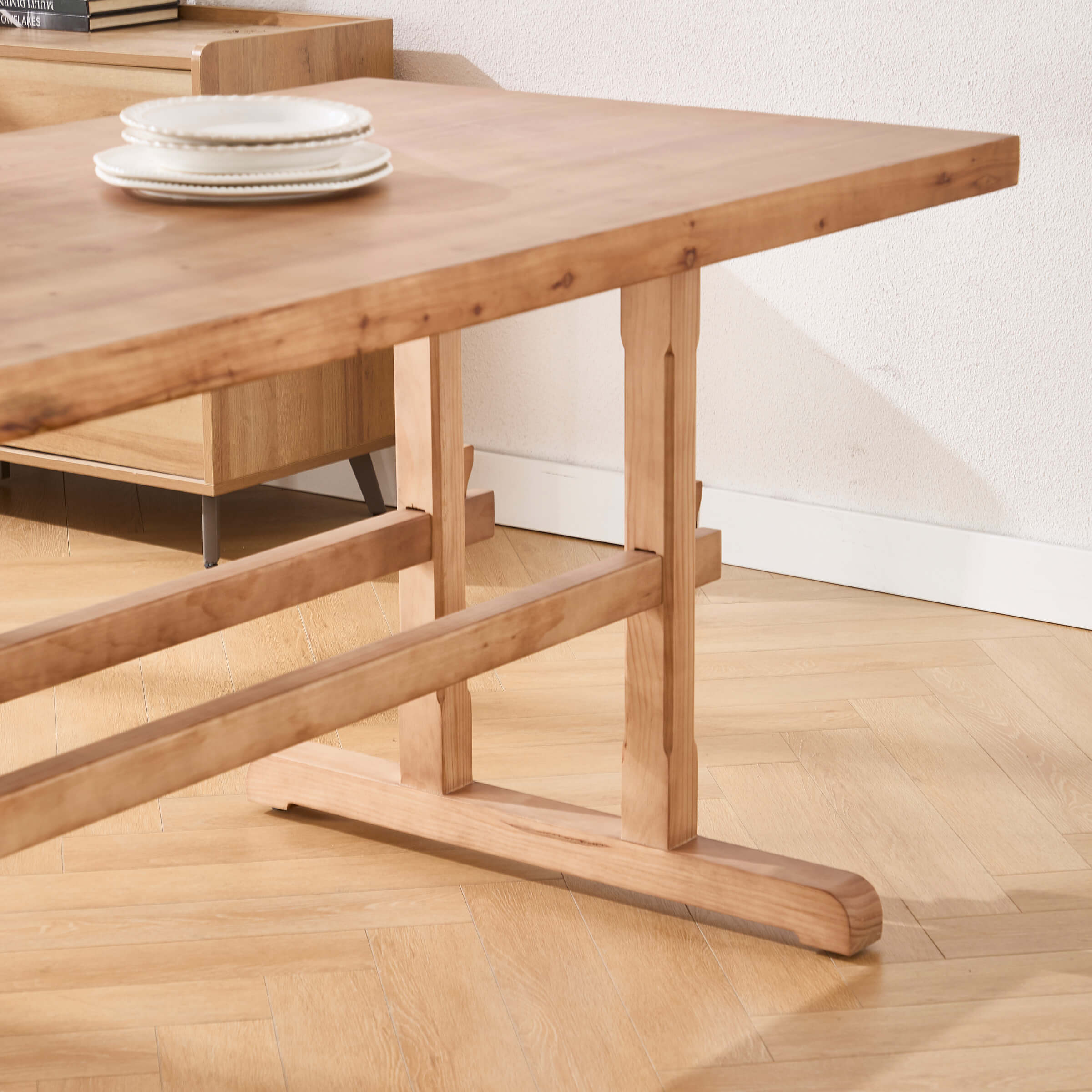 Kmax Mid-Century Farmhouse Rectangular Dining Table - 22836DT