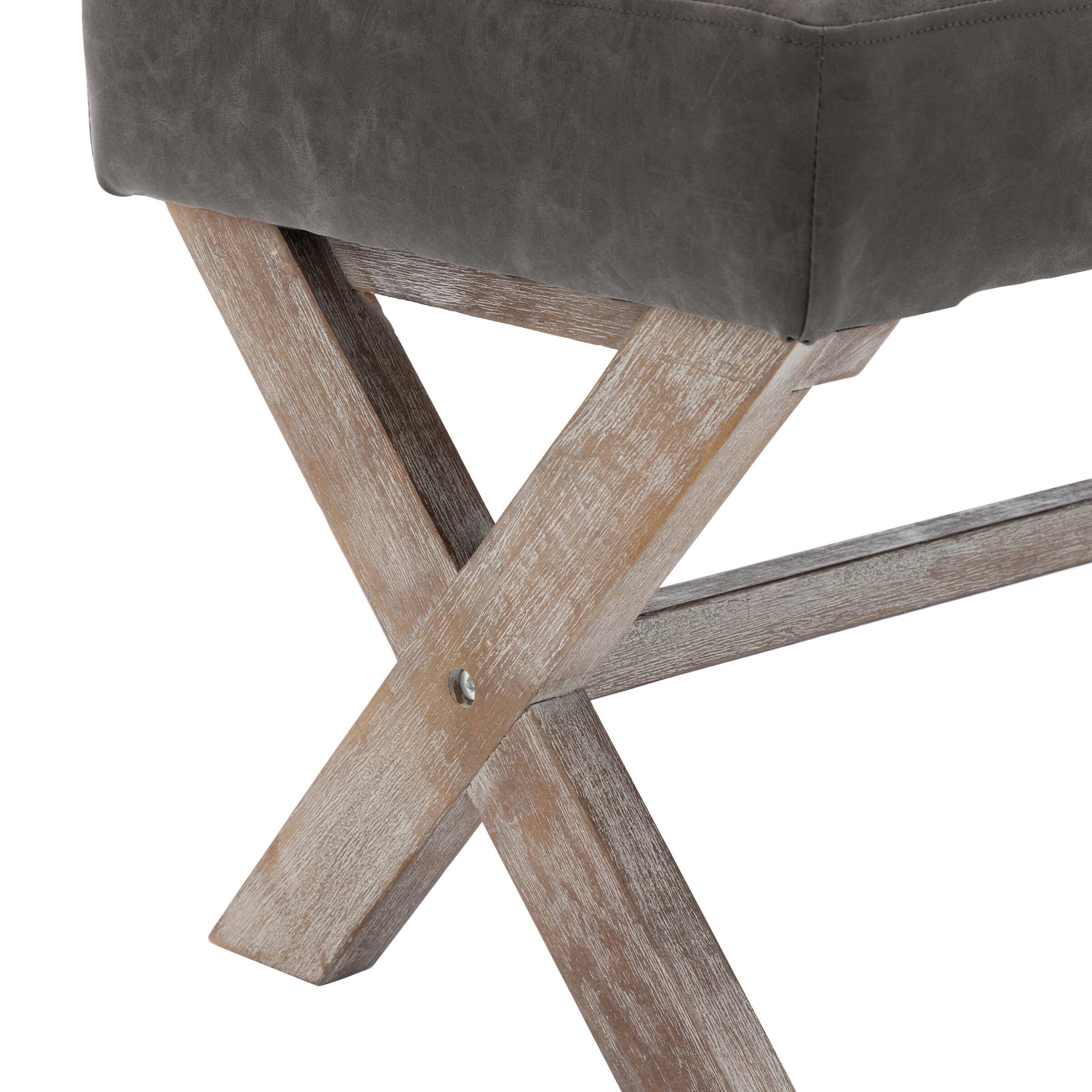 Kmax PU Upholstered Textured Gray Entryway Bench - 7868