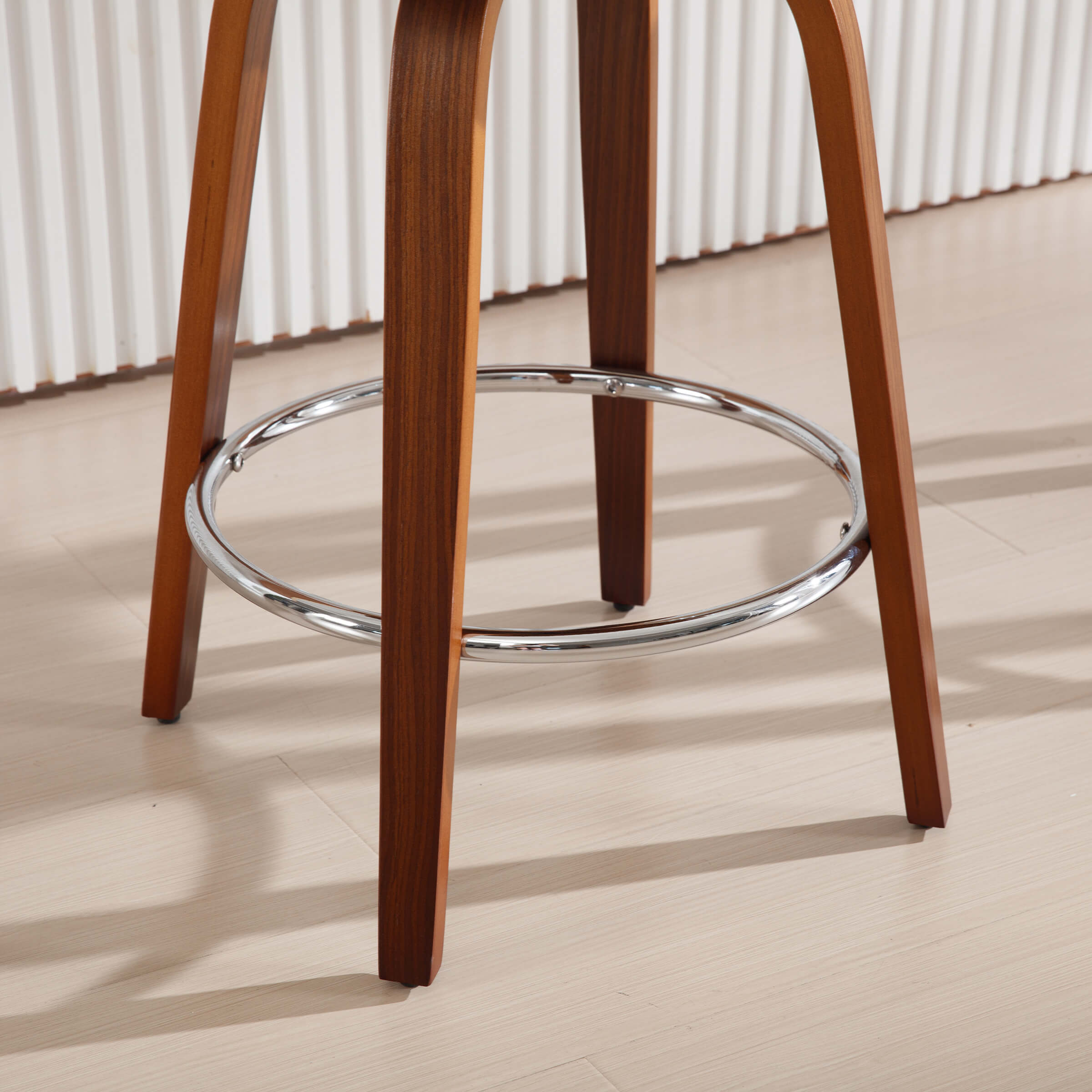 VESCASA 26"H Swivel Wood Legs Counter Stools Set of 2 - 3111CS