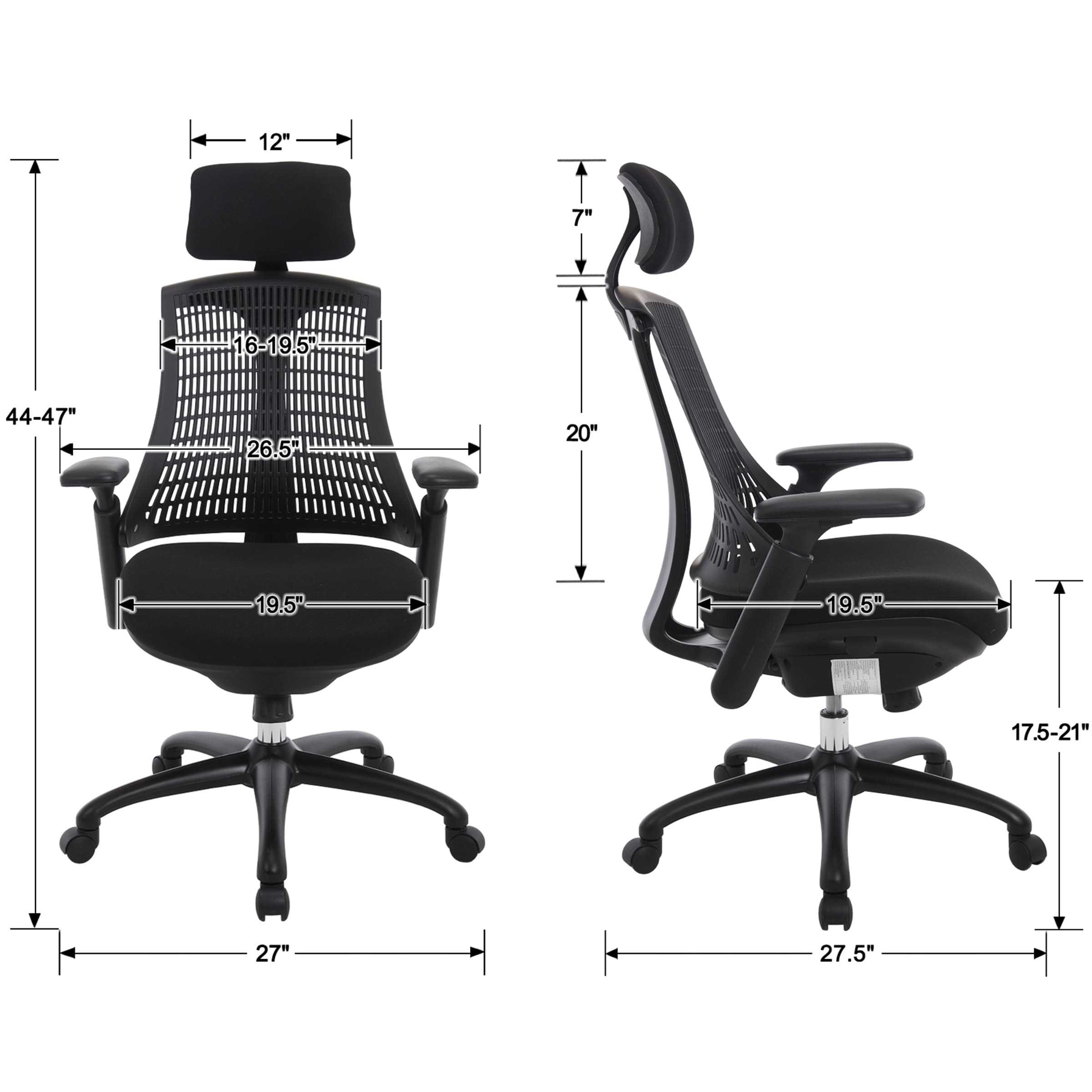 ROCITY Adjustable Office Chair with Headrest - 4789OC