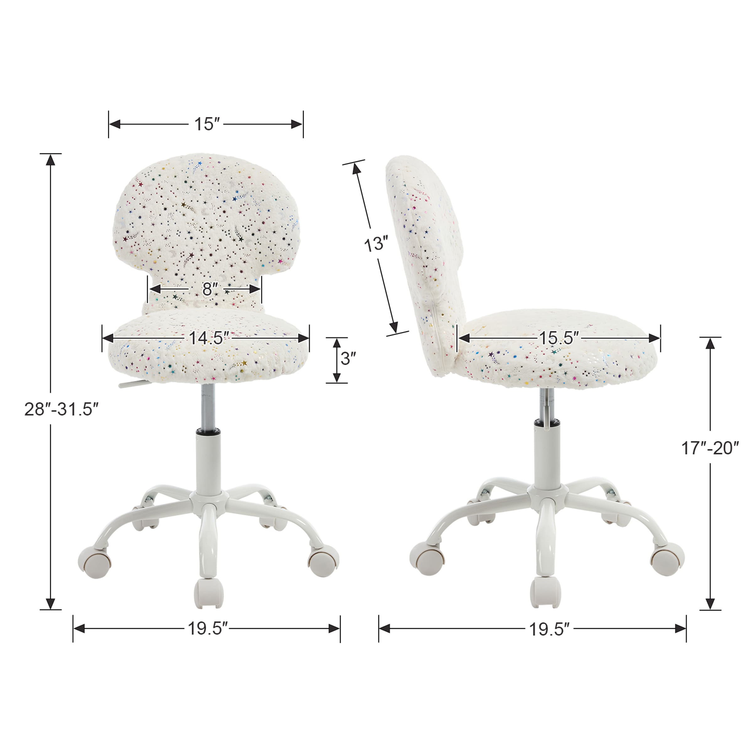 ROCITY Cute Mushroom Ear Backrest Kids Desk Chairs - 4009KC