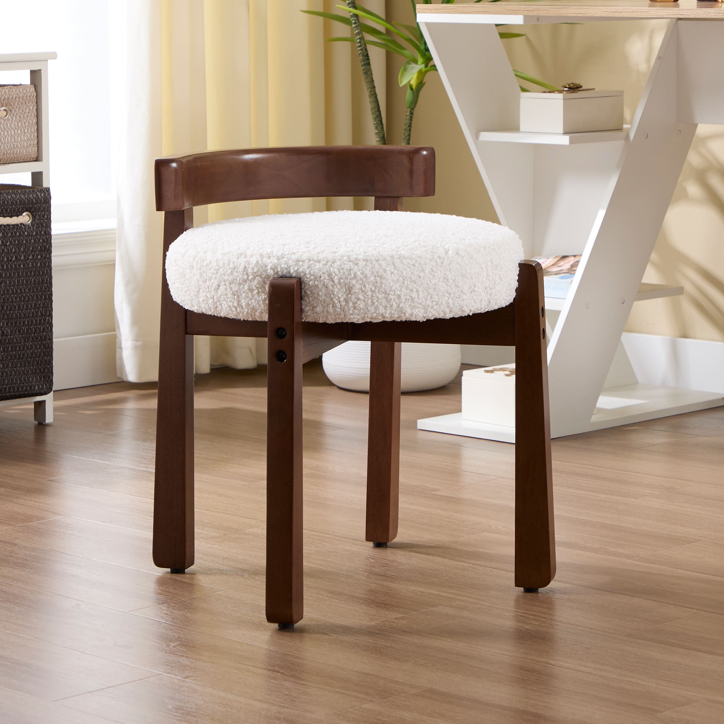 ROCITY Modern Wood Ottoman with Backrest 1PC - 2654OT