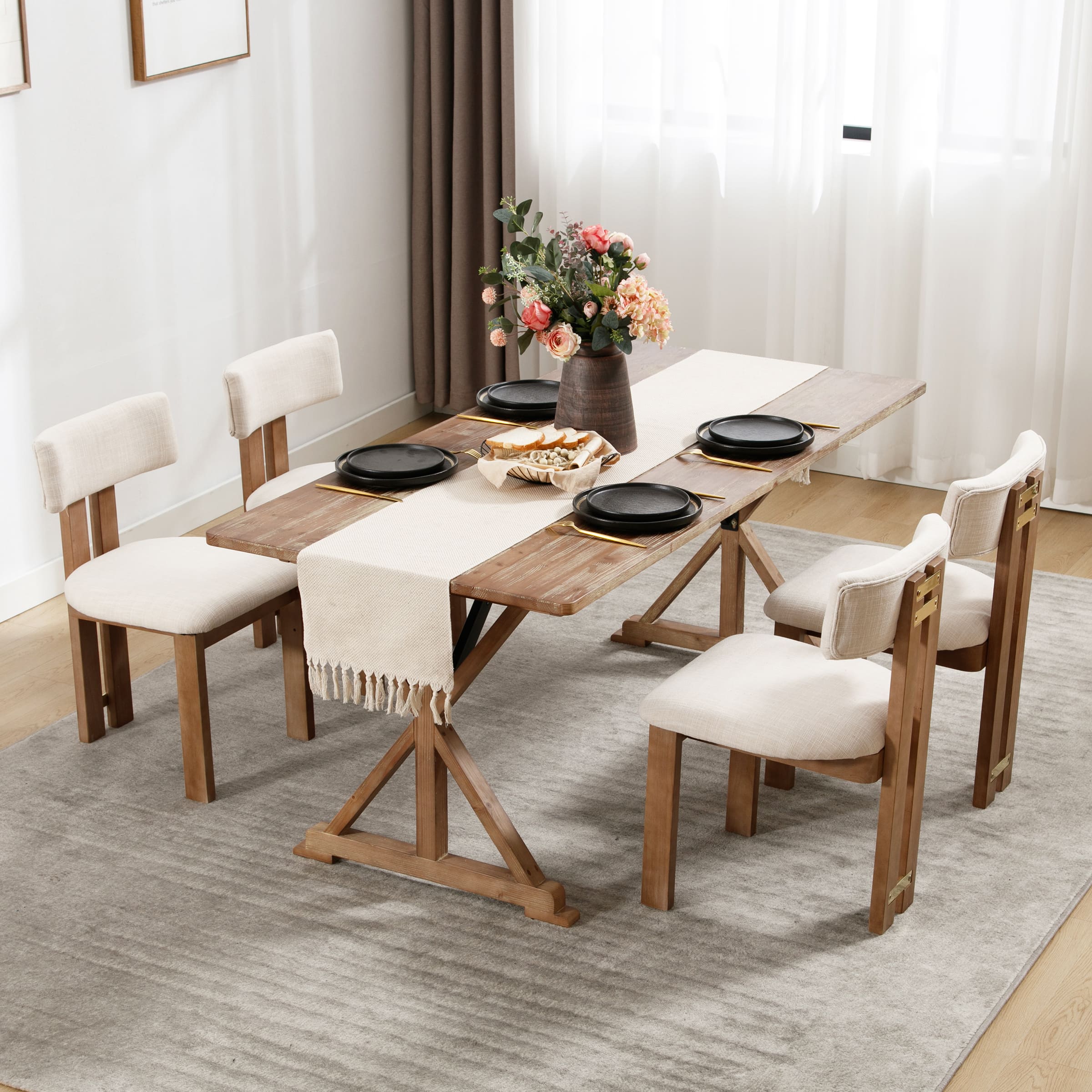 CIMOTA Curve Open Back Dining Chairs Set of 2 - 1936DC