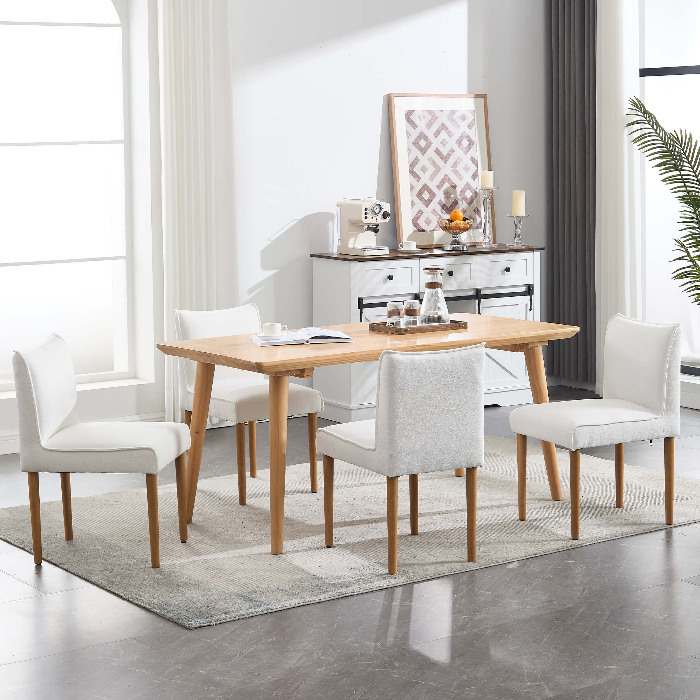 VESCASA Modern Dining Chairs with Wooden Legs Set of 2 - 6322DC