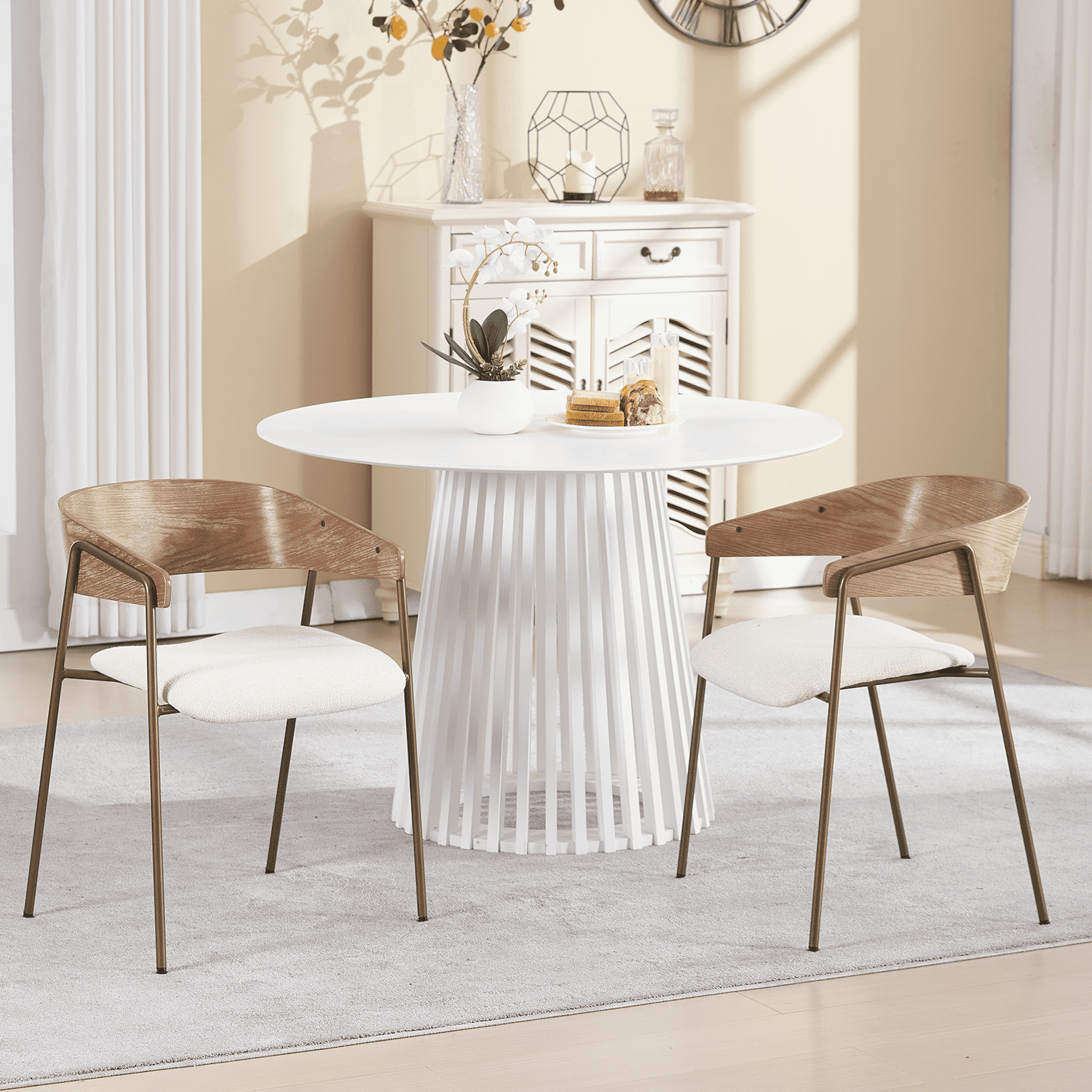 VESCASA Modern Dining Chairs Set of 2 with Metal Legs - 6127DC